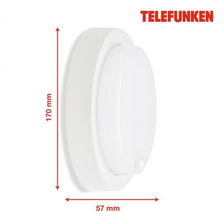 BRILONER TELEFUNKEN LED venkovní nástěnné svítidlo s čidlem, pr. 17 cm, 12 W, bílé TF 315306TF