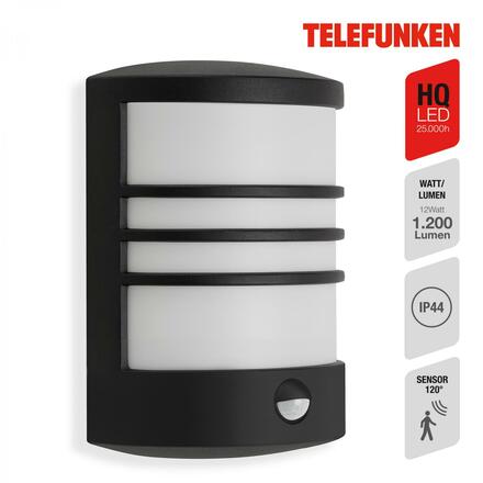 BRILONER TELEFUNKEN LED venkovní svítidlo 24,5 cm 12W 1200lm černá TF 315505TF