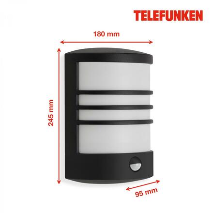 BRILONER TELEFUNKEN LED venkovní svítidlo 24,5 cm 12W 1200lm černá TF 315505TF