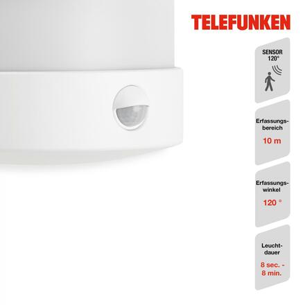 BRILONER TELEFUNKEN LED venkovní svítidlo 24,5 cm 12W 1200lm bílé TF 315506TF