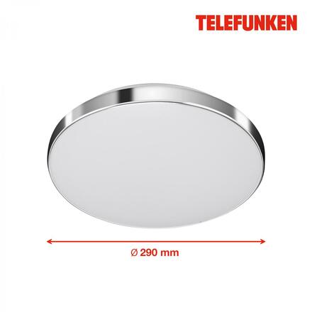 BRILONER TELEFUNKEN LED stropní svítidlo s čidlem, pr. 29 cm, 16 W, bílé-chrom IP44 TF 318408TF
