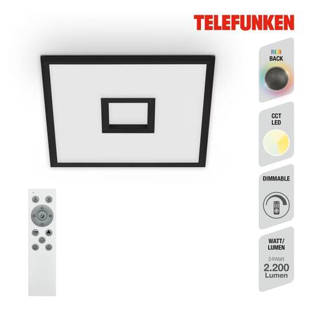 BRILONER TELEFUNKEN svítidlo LED panel, paměť, dálkový ovladač, RGB, časovač, přímé a nepřímé osvětlení 319405TF
