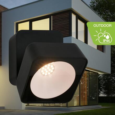 BRILONER TELEFUNKEN LED venkovní nástěnné svítidlo, ochrana proti stříkající vodě, bez vypínače, 3000K teplá bílá, černé 322005TF