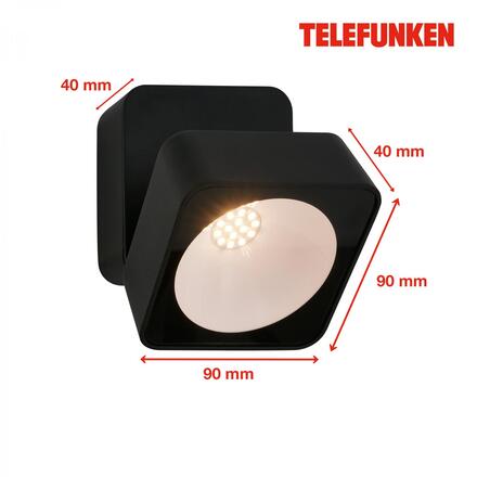 BRILONER TELEFUNKEN LED venkovní nástěnné svítidlo, ochrana proti stříkající vodě, bez vypínače, 3000K teplá bílá, černé 322005TF