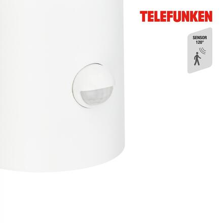 BRILONER TELEFUNKEN venkovní nástěnné svítidlo, pohybové čidlo, ochrana proti stříkající vodě, kouřové sklo, bílé 322306TF