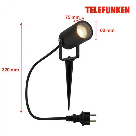 BRILONER TELEFUNKEN zahradní bodové svítidlo, ochrana proti tryskající vodě, nastavitelné 322405TF