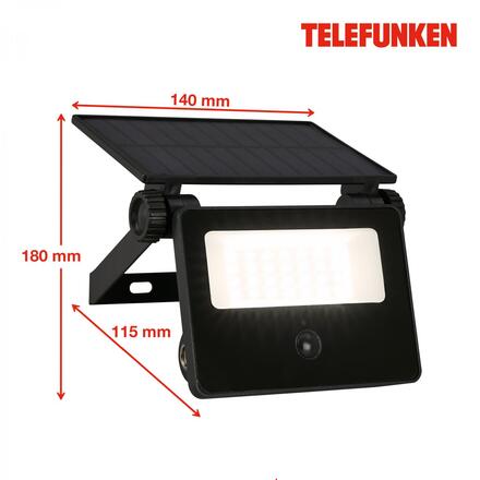 BRILONER TELEFUNKEN LED bodové svítidlo solární, pohybové čidlo, soumrakový senzor 322605TF