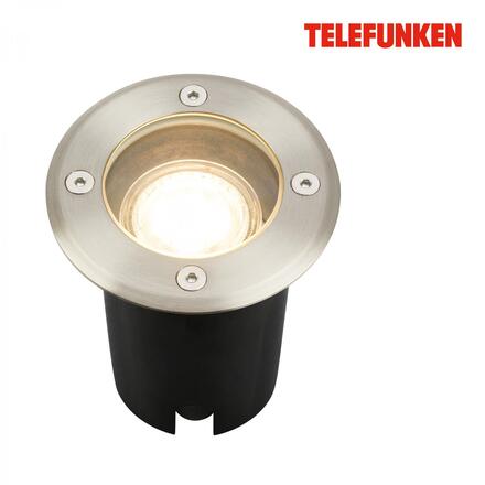 BRILONER TELEFUNKEN venkovní svítidlo do země, vodotěsné IP67, tvrzené sklo, GU10 patice, kruhové 322702TF