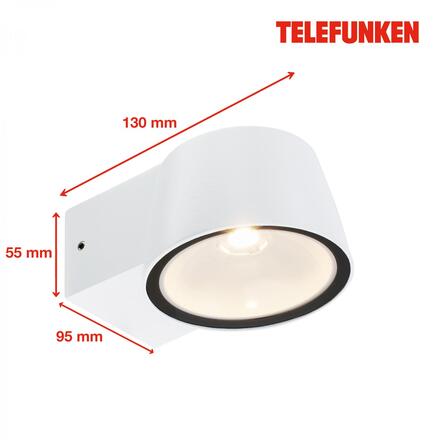 BRILONER TELEFUNKEN LED venkovní nástěnné svítidlo, IP54 voděodolné a prachotěsné, bílý hliník 323006TF