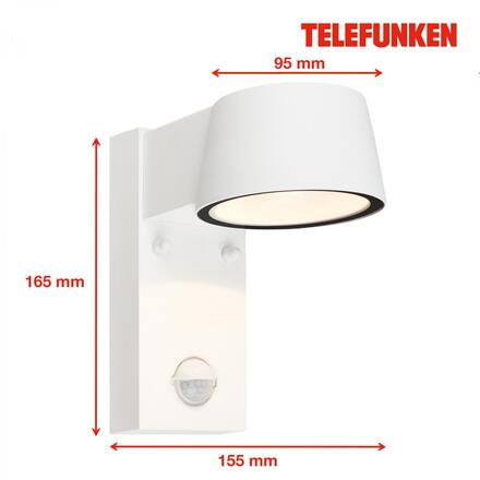 BRILONER TELEFUNKEN LED nástěnné svítidlo, pohybové čidlo, soumrakový senzor, bílé 323106TF