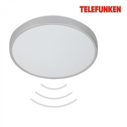 BRILONER TELEFUNKEN LED stropní svítidlo s čidlem, pr. 29 cm, 12 W, bílé-titan IP44 TF 601604TF