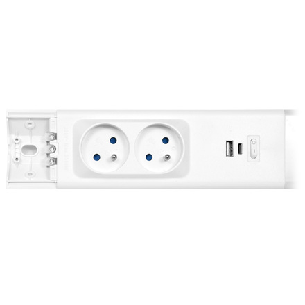 Ecolite Kuchyňské SMD svítidlo vč. zásuvek + USB 18W 2350lm 60,5cm TL3191-LED18W