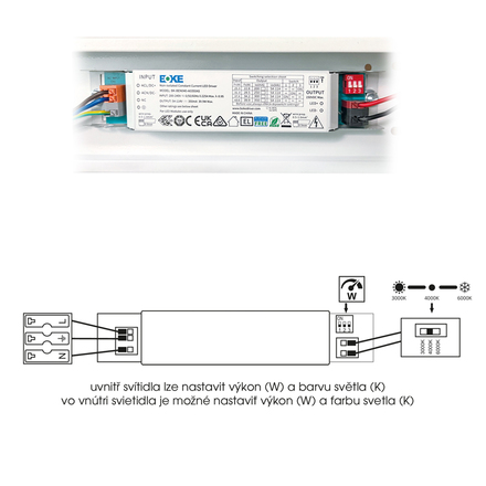 Ecolite Stmív. LED sv. 11-20W, max.3000lm, CCT, IP20 TLSVEL2-LED20W