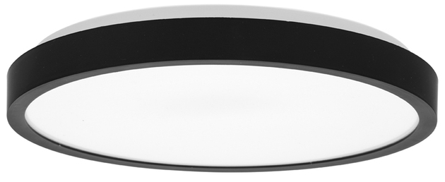 Ecolite LED stropní kruhové svítidlo 18W 1800lm 4000K IP44 černý lem W3090-18W/CR
