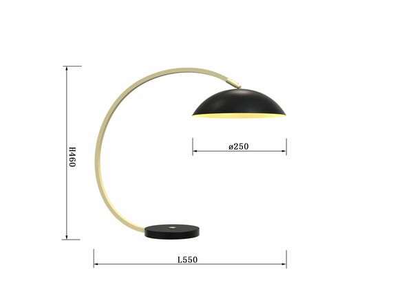 WOFI Stolní lampa Roscoff 1x 10,5W LED 1100lm 3000K černá + zlatá 8001-104