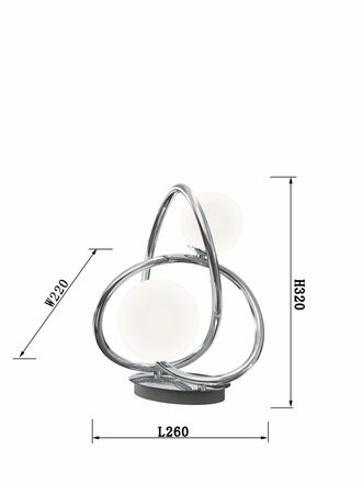 WOFI Stolní lampa Nancy 2x 3,5W G9 780lm 3000K chrom + opál 8014-207