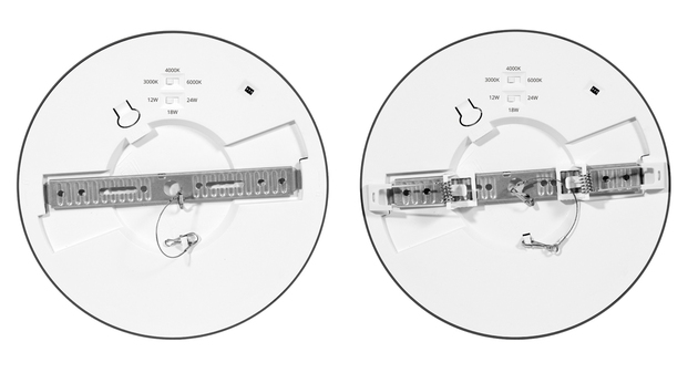 Ecolite SMD kruh 30cm vč. HF,12/18/24W,CCT,2565lm,černá WPCB2-24W/HF/CR