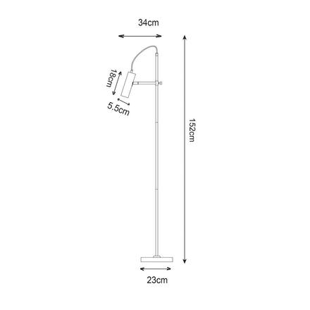 ZUMALINE Stojací lampa TENSO F18014-GU10-BK