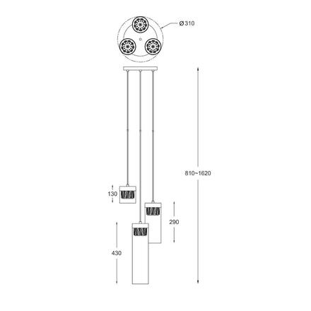 ZUMALINE Závěsné svítidlo GEM P0389-03D-F4AC