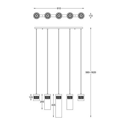 ZUMALINE Závěsné svítidlo GEM P0389-05E-F7AC