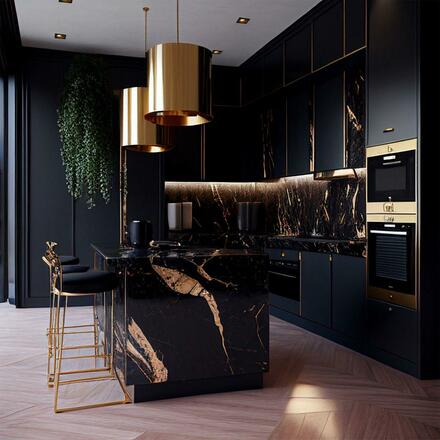 ZUMALINE Bodové svítidlo CHUCK DL SQUARE černá- zlatá 92706-N