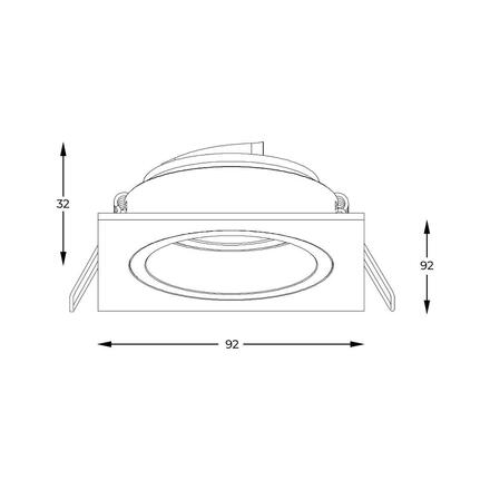 ZUMALINE Bodové svítidlo CHUCK DL SQUARE černá- zlatá 92706-N