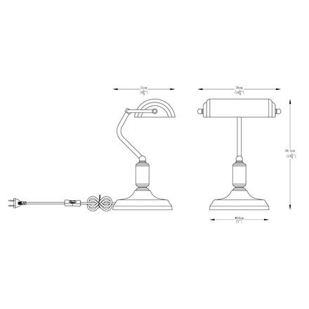 ZUMALINE Stolní pracovní lampa ROMA A2048-GR