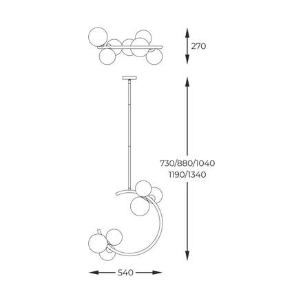 ZUMALINE P0454-06Q-F7AA MOLECULE závěsné svítidlo zlatá