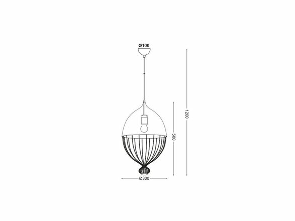 ACA Lighting Vintage závěsné svítidlo AD8042BK