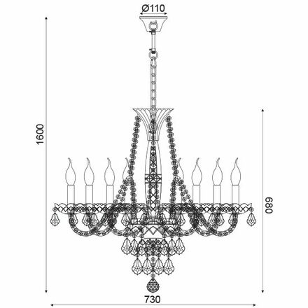 ACA Lighting Crystal závěsné svítidlo BLK80048PCG