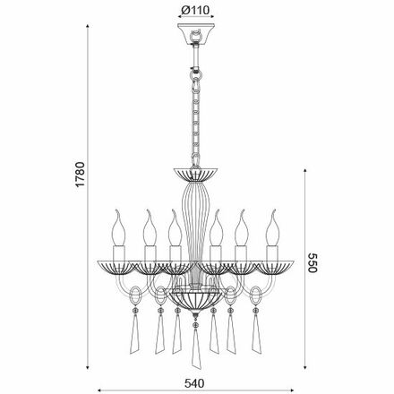 ACA Lighting Crystal závěsné svítidlo BLK80286PCC