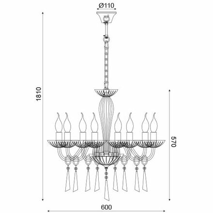 ACA Lighting Crystal závěsné svítidlo BLK80288PCC