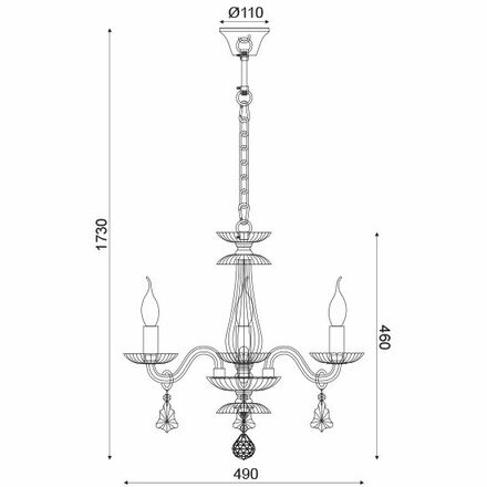 ACA Lighting Crystal závěsné svítidlo BLK80383PCMG