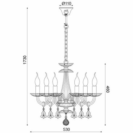 ACA Lighting Crystal závěsné svítidlo BLK80386PCC