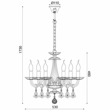 ACA Lighting Crystal závěsné svítidlo BLK80386PCC