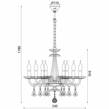 ACA Lighting Crystal závěsné svítidlo BLK80388PCC