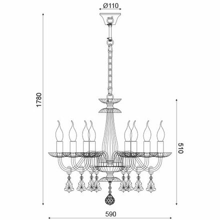 ACA Lighting Crystal závěsné svítidlo BLK80388PCMG