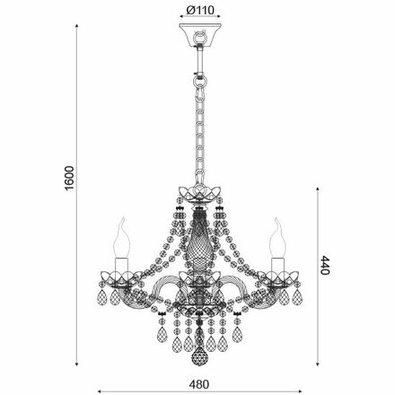 ACA Lighting Crystal závěsné svítidlo BLK80413PCC