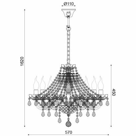 ACA Lighting Crystal závěsné svítidlo BLK80418PCC