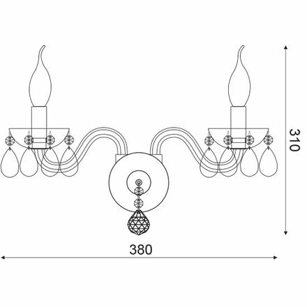 ACA Lighting Crystal nástěnné svítidlo BLK82042WCC