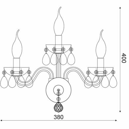 ACA Lighting Crystal nástěnné svítidlo BLK82043WWC