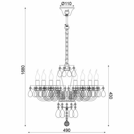 ACA Lighting Crystal závěsné svítidlo BLK82048PSGC