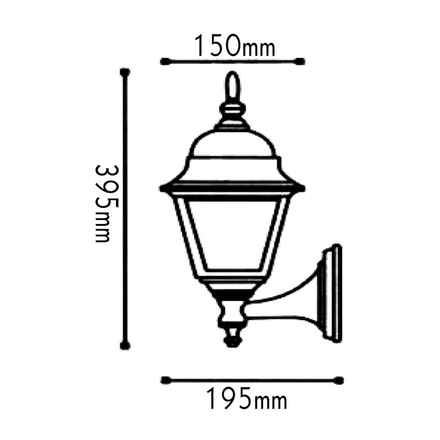 ACA Lighting Garden lantern venkovní nástěnné svítidlo HI6041R