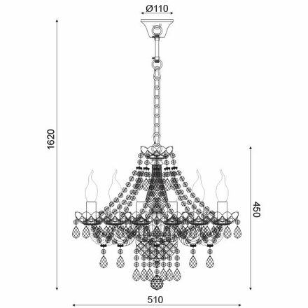 ACA Lighting Crystal závěsné svítidlo BLK80416PCC