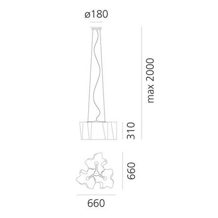 Artemide Logico závěsné 3x120° - fumé difuzor 0454010A