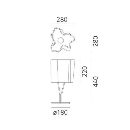 Artemide Logico Mini stolní lampa - Difuzor hedvábí, chromová struktura 0700120A
