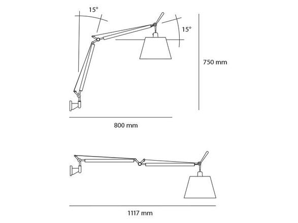 Artemide TOLOMEO těleso se stínítkem BASCUL.PERGAMEN  0947010A