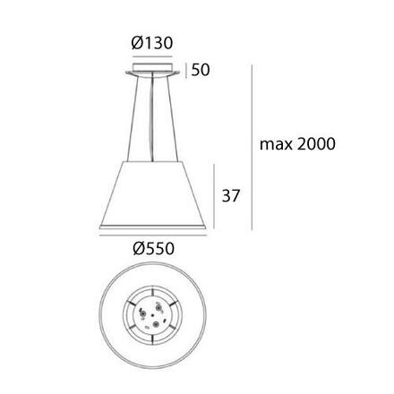 Artemide CHOOSE MEGA závěs. 3X100W PERGAMEN  1124020A