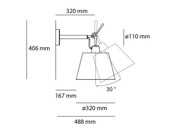 Artemide TOLOMEO nást. těleso  pro stínítko pr.320 – bez stínítka 1186010A