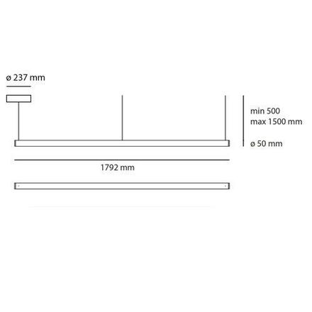 Artemide Alphabet of light lineární 180 závěsné - Bluetooth 1205000APP